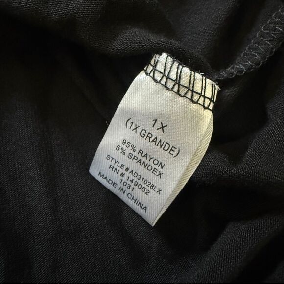 Fashion Nova Hong Kong Ruched Dress Black 1X Plus NEW - Picture 10 of 10